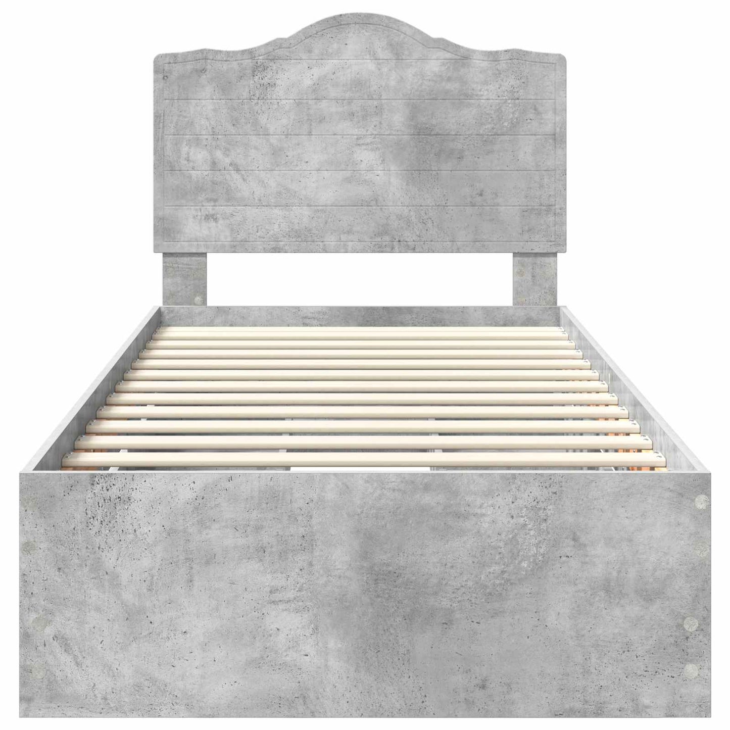 Bed Frame with Drawer Concrete Grey 90 x 190 cm Engineer Wood