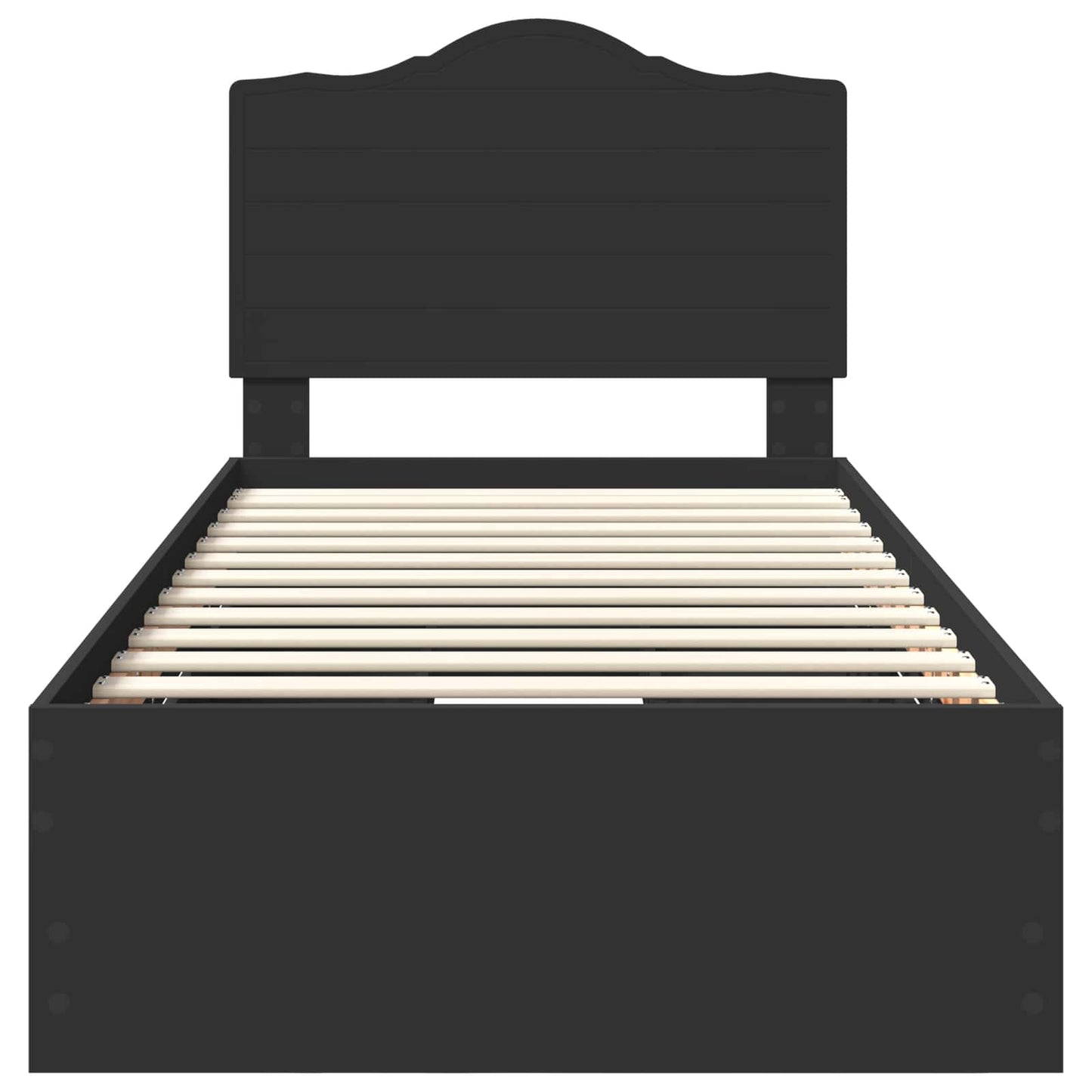 Bed Frame with Drawer Black 75 x 190 cm Engineer Wood