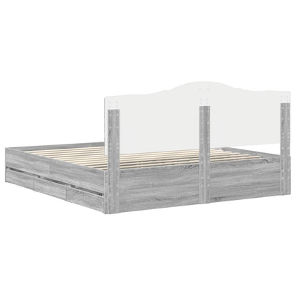 Storage Bed Grey Sonoma 180 x 200 cm Engineered Wood