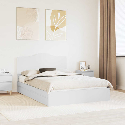 Storage Bed with Drawer White 160 x 200 cm Engineered Wood