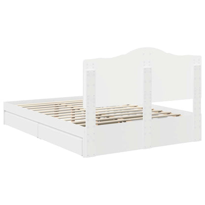 Storage Bed with Headboard White 160 x 200 cm Engineered Wood
