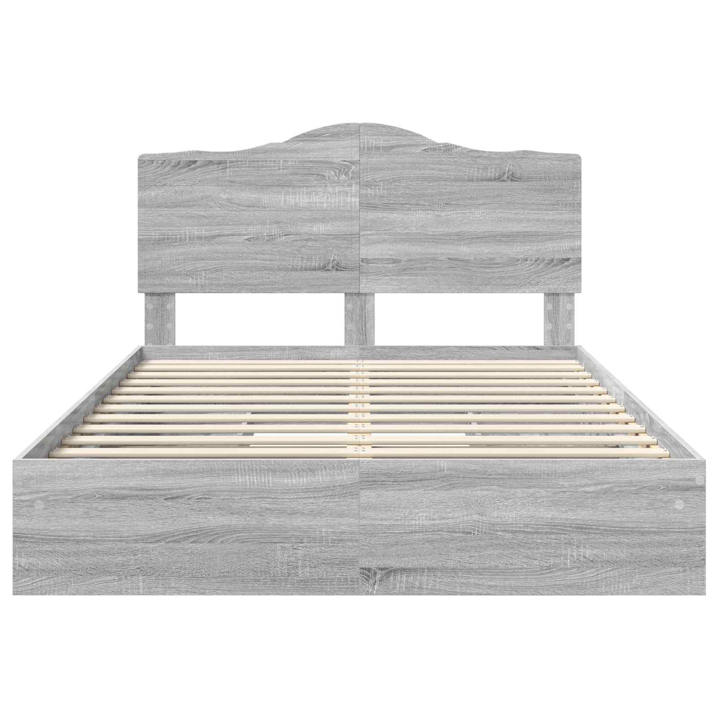 Storage Bed Grey Sonoma 160 x 200 cm Engineered Wood