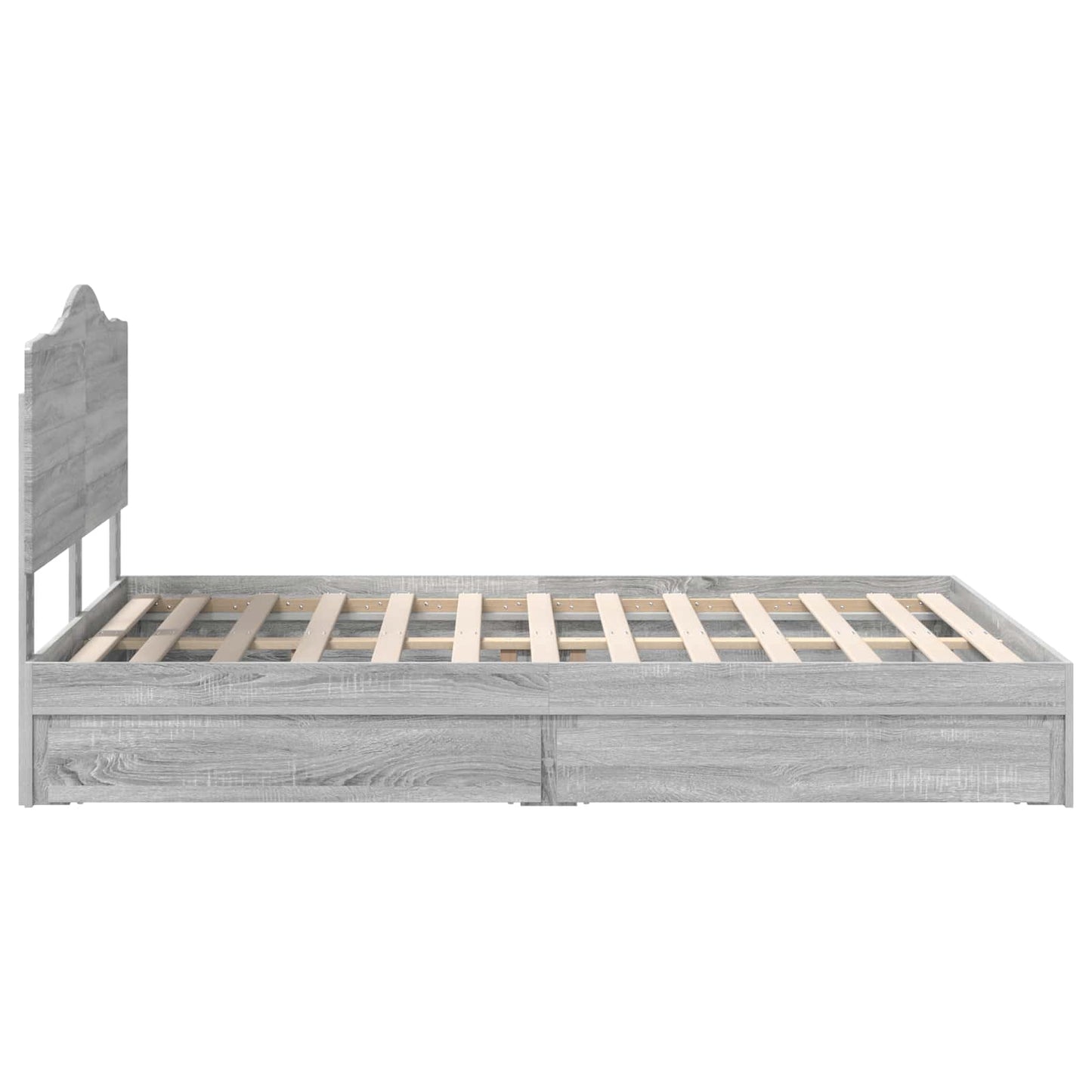 Storage Bed Grey Sonoma 160 x 200 cm Engineered Wood