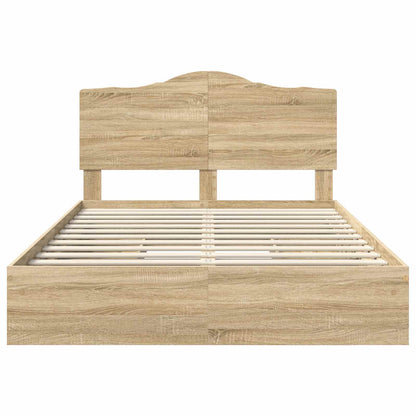 Storage Bed with Drawer Sonoma Oak 150 x 200 cm Engineered Wood