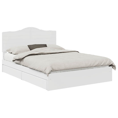 Storage Bed with Headboard White 140 x 200 cm Engineered Wood