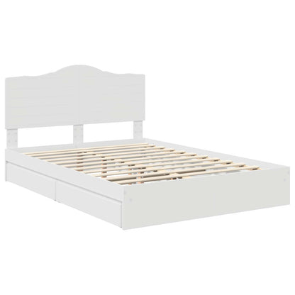Storage Bed with Headboard White 140 x 200 cm Engineered Wood