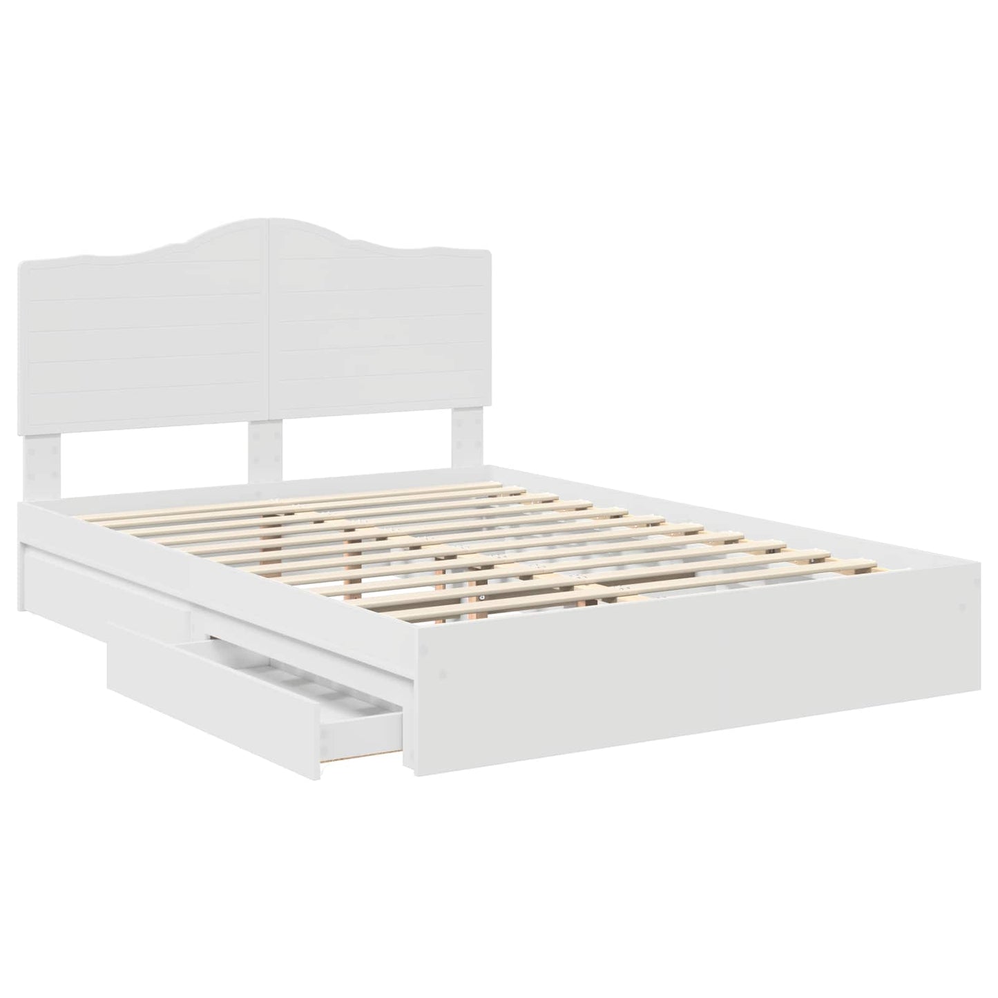 Storage Bed with Headboard White 140 x 200 cm Engineered Wood