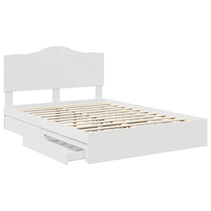 Storage Bed with Headboard White 140 x 200 cm Engineered Wood
