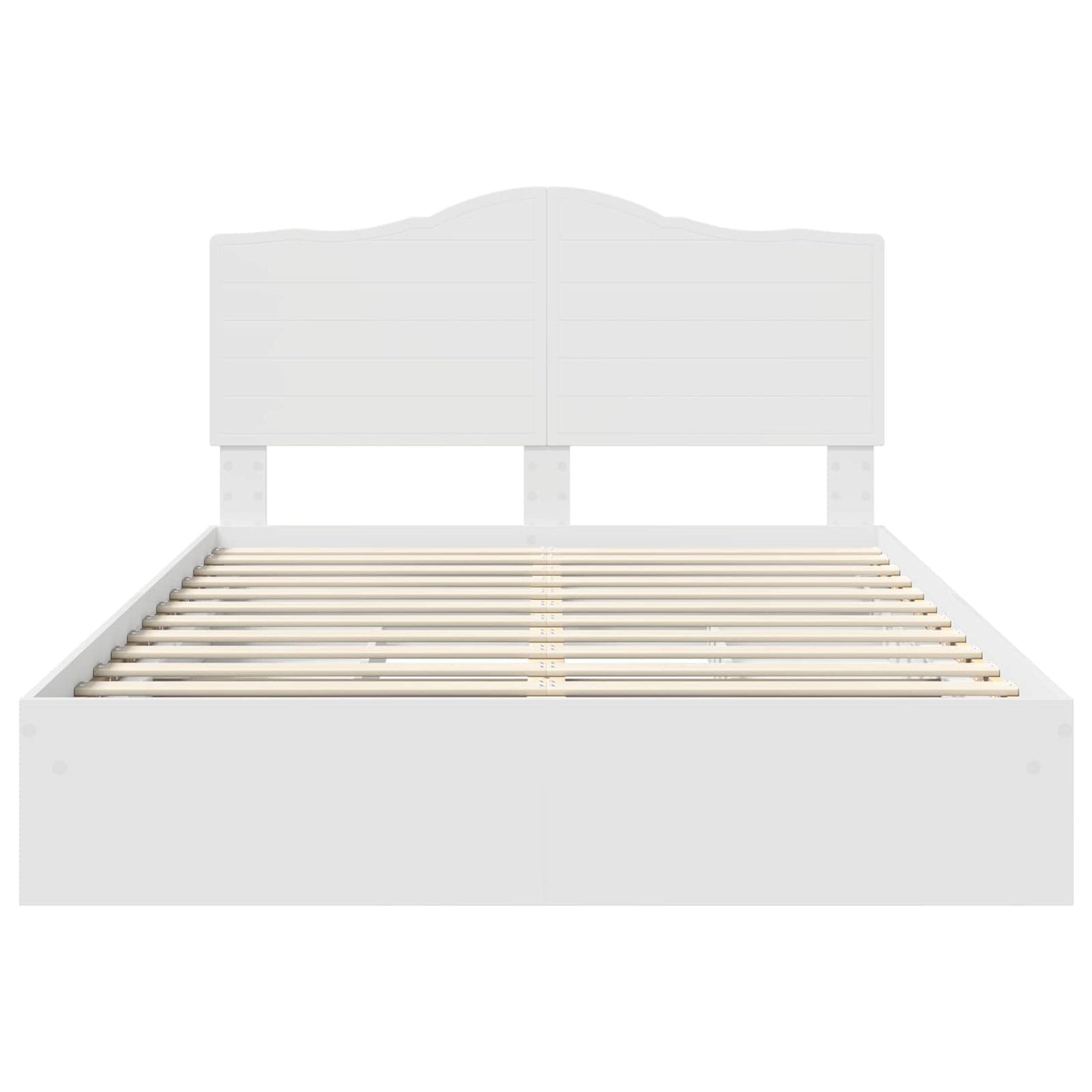 Storage Bed with Headboard White 140 x 200 cm Engineered Wood