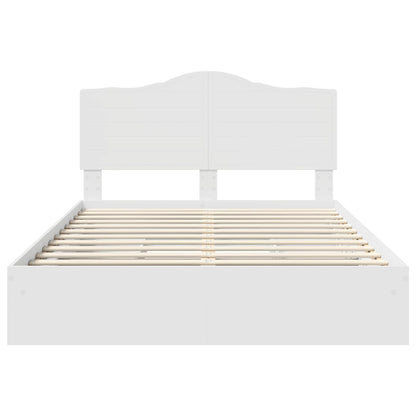 Storage Bed with Headboard White 140 x 200 cm Engineered Wood
