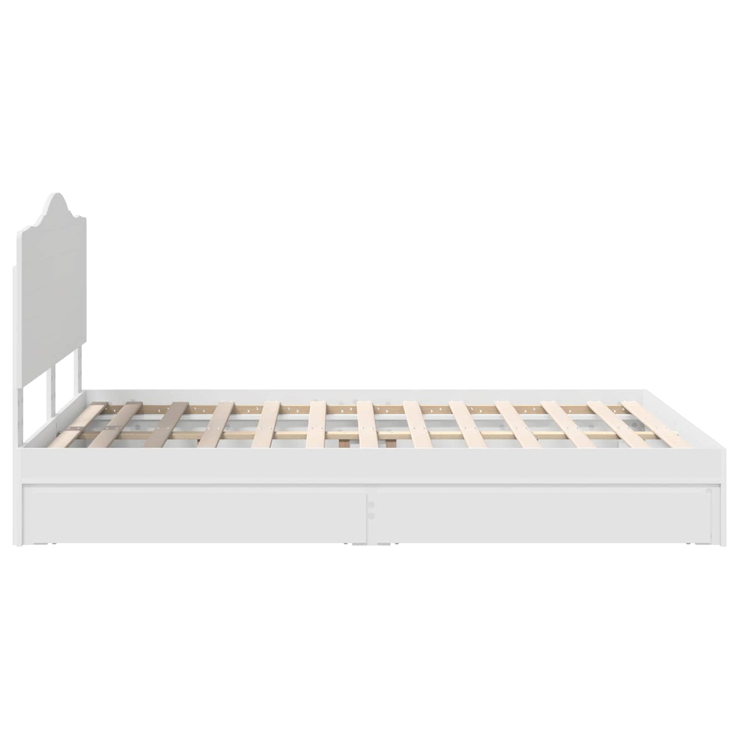 Storage Bed with Headboard White 140 x 200 cm Engineered Wood
