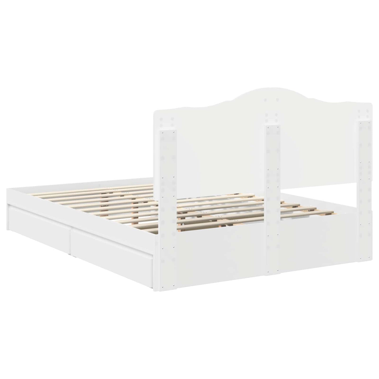 Storage Bed with Headboard White 140 x 190 cm Engineered Wood
