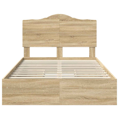 Storage Bed with Drawer Sonoma Oak 135 x 190 cm Engineered Wood