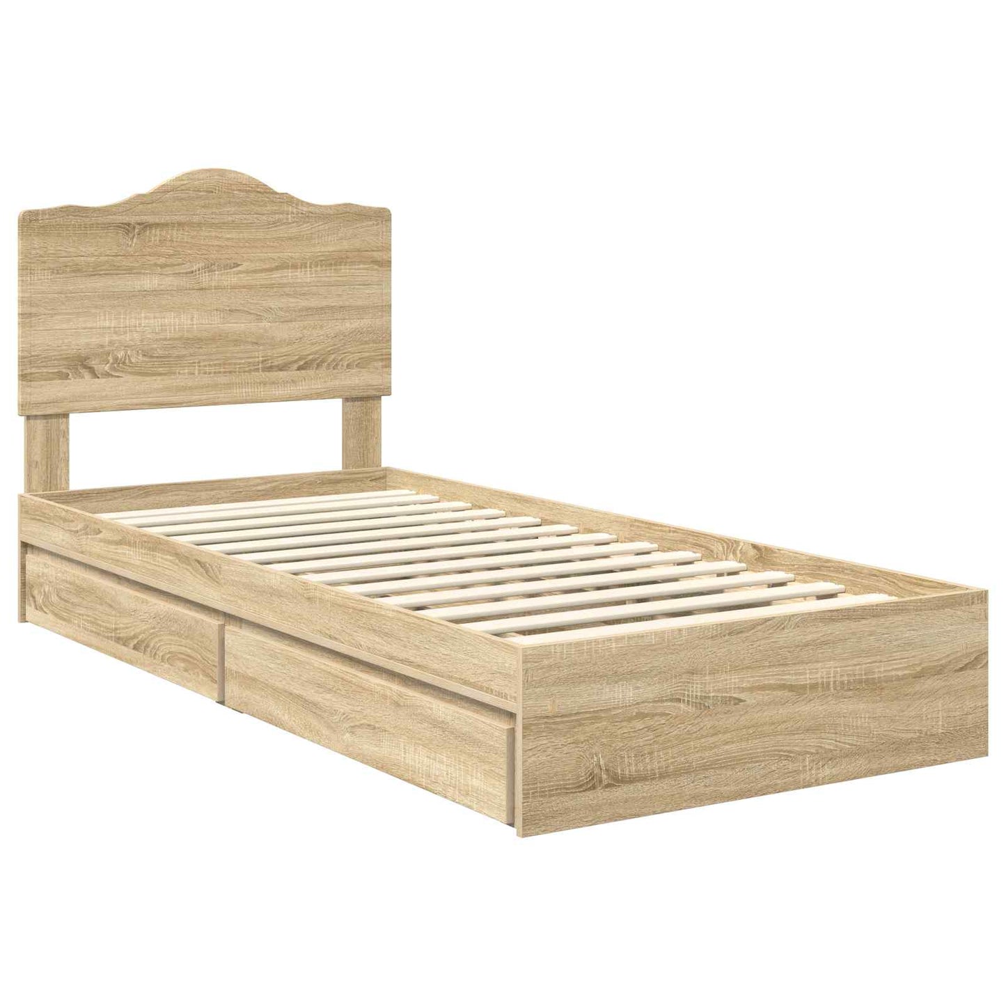 Storage Bed with Drawer Sonoma Oak 100 x 200 cm Engineered Wood