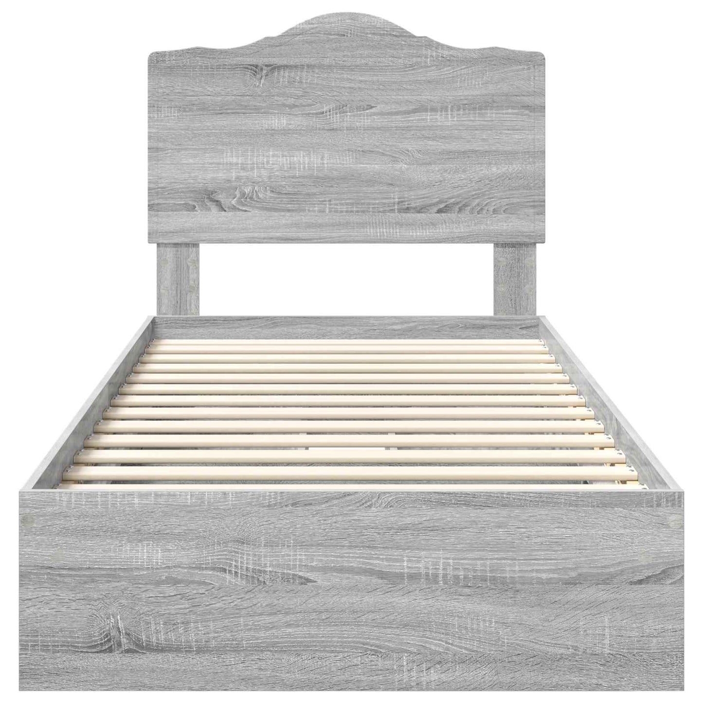 Storage Bed Grey Sonoma 100 x 200 cm Engineered Wood