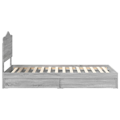 Storage Bed Grey Sonoma 100 x 200 cm Engineered Wood