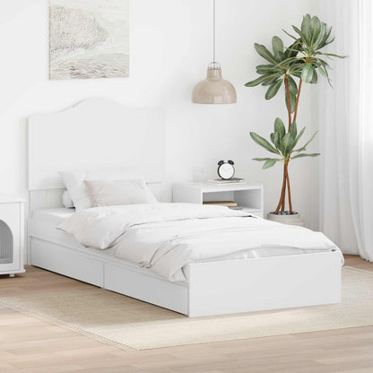 Storage Bed with Headboard White 90 x 200 cm Engineered Wood