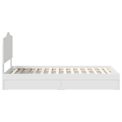 Storage Bed with Headboard White 90 x 200 cm Engineered Wood