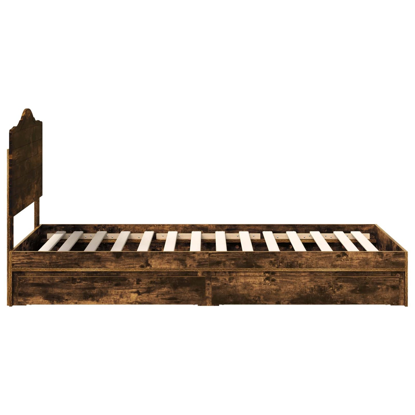Storage Bed with Drawer Smoked Oak 90 x 190 cm Engineered Wood