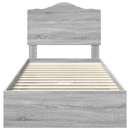 Storage Bed with Drawer Grey Sonoma 90 x 190 cm Engineered Wood