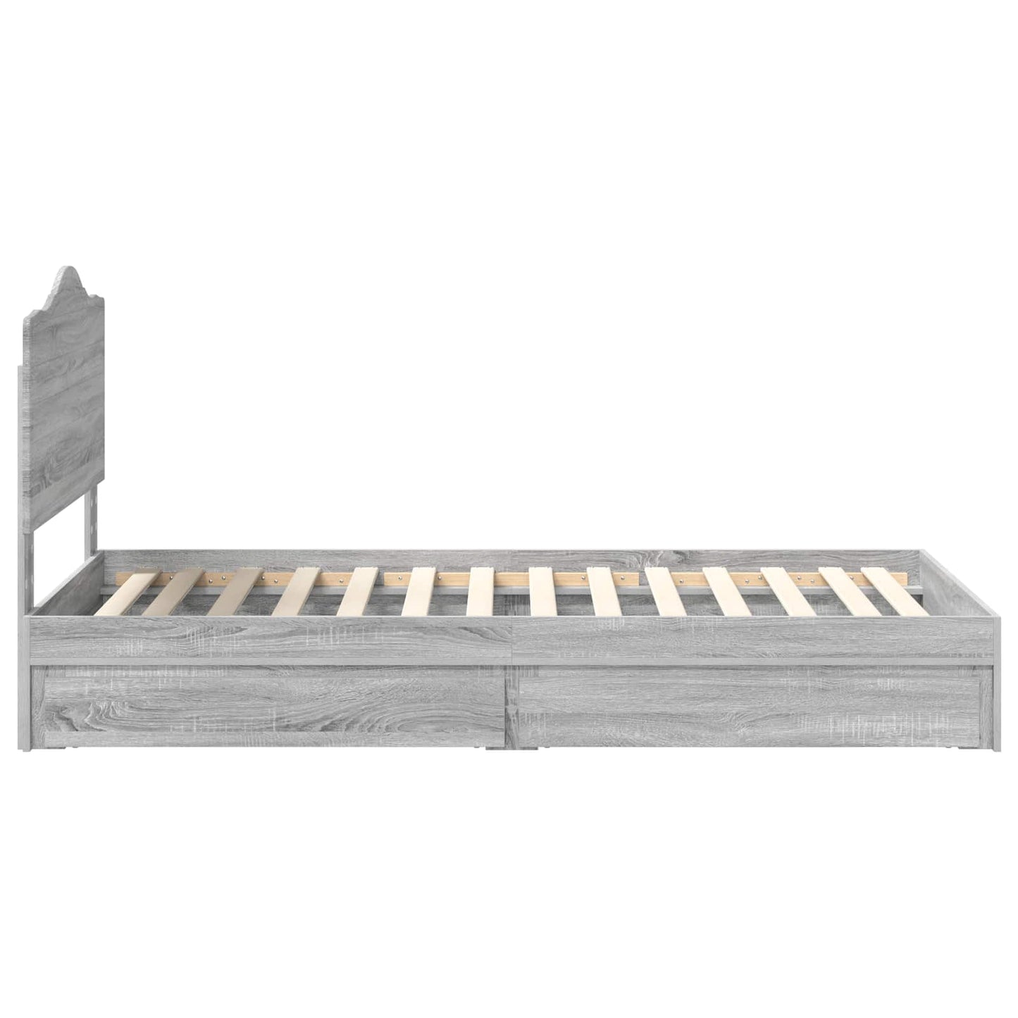 Storage Bed with Drawer Grey Sonoma 90 x 190 cm Engineered Wood