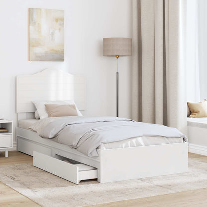 Storage Bed with Drawer White 70 x 190 cm Engineered Wood