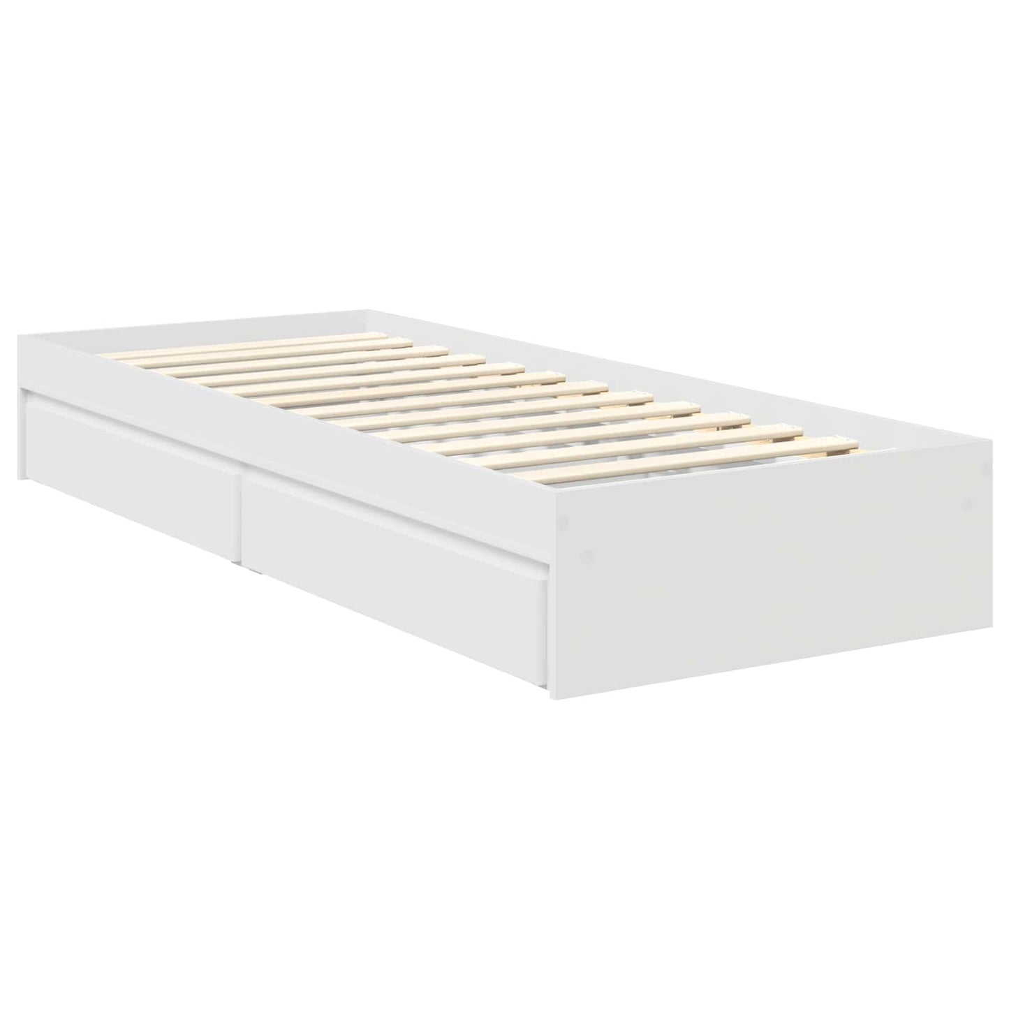 Storage Bed with Drawer White 70 x 190 cm Engineered Wood