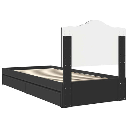 Storage Bed with Drawer Black 70 x 190 cm Engineered Wood
