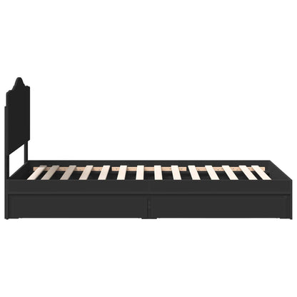 Storage Bed with Drawer Black 70 x 190 cm Engineered Wood