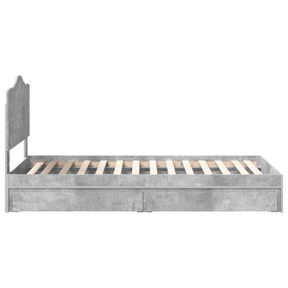 Storage Bed Concrete Grey 70 x 190 cm Engineered Wood
