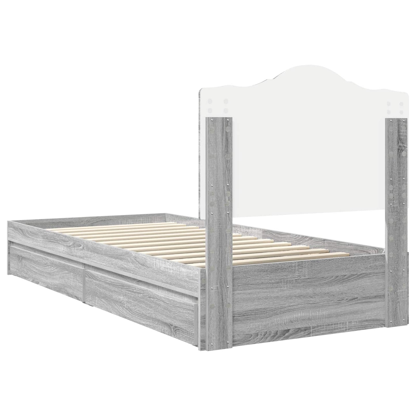 Storage Bed with Drawer Grey Sonoma 70 x 190 cm Engineered Wood