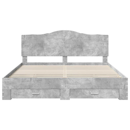 Bed Frame Concrete Grey 180 x 200 cm Engineered Wood