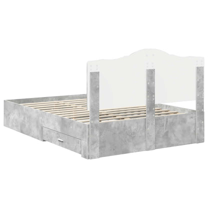 Bed Frame Concrete Grey 160 x 200 cm Engineered Wood