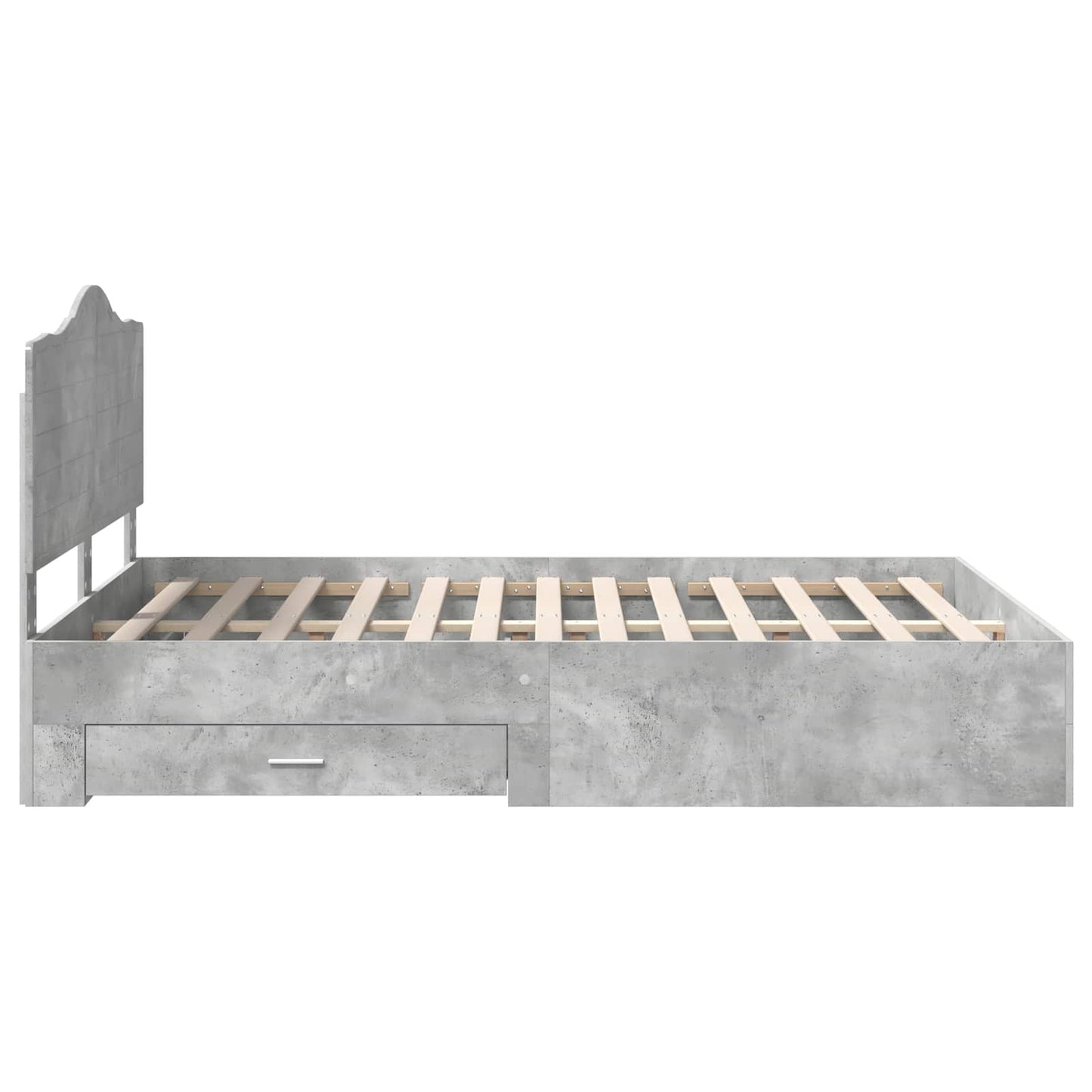 Bed Frame Concrete Grey 160 x 200 cm Engineered Wood