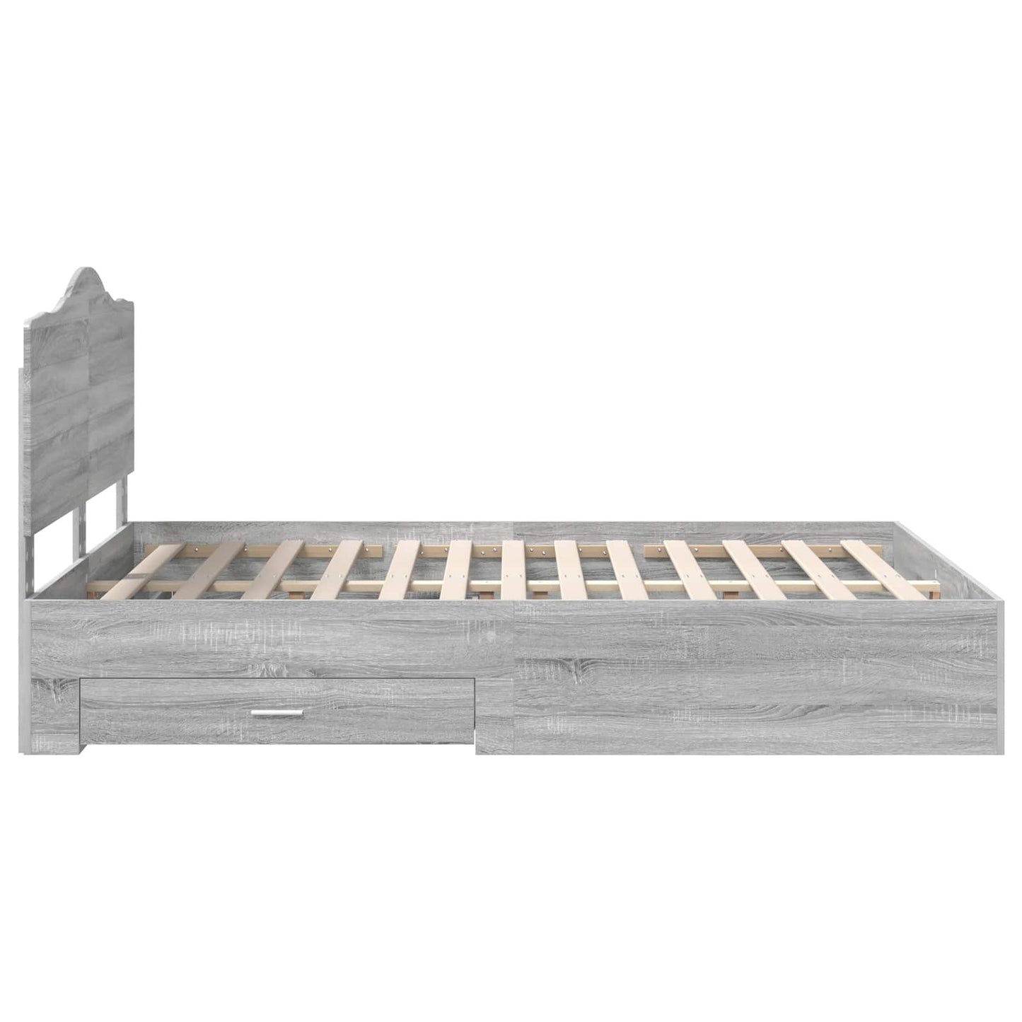 Bed Frame with Drawer Grey Sonoma 160 x 200 cm Engineered Wood