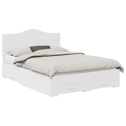 Bed Frame with Headboard White 140 x 200 cm Engineered Wood