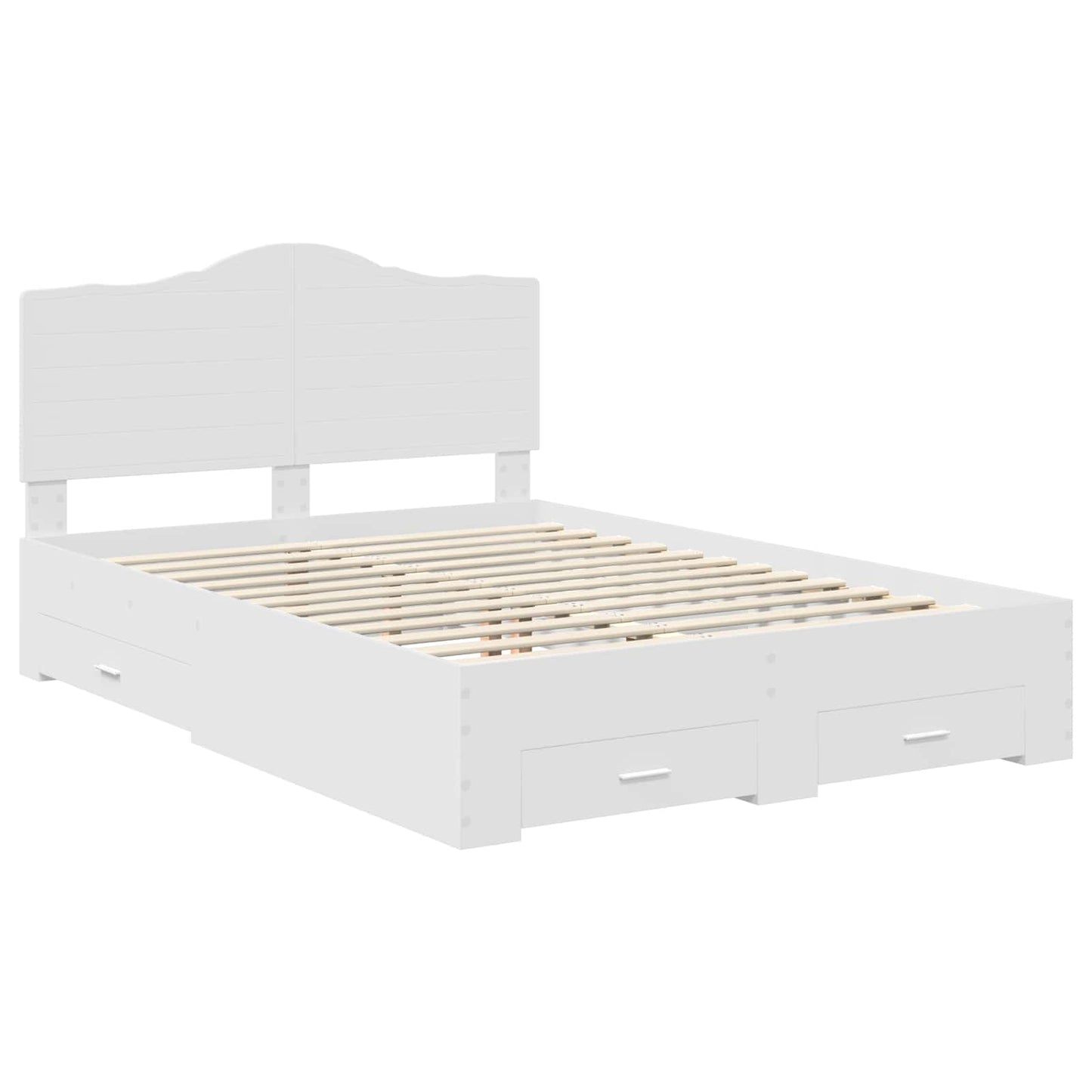 Bed Frame with Headboard White 140 x 200 cm Engineered Wood