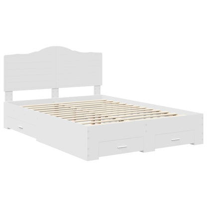 Bed Frame with Headboard White 140 x 200 cm Engineered Wood
