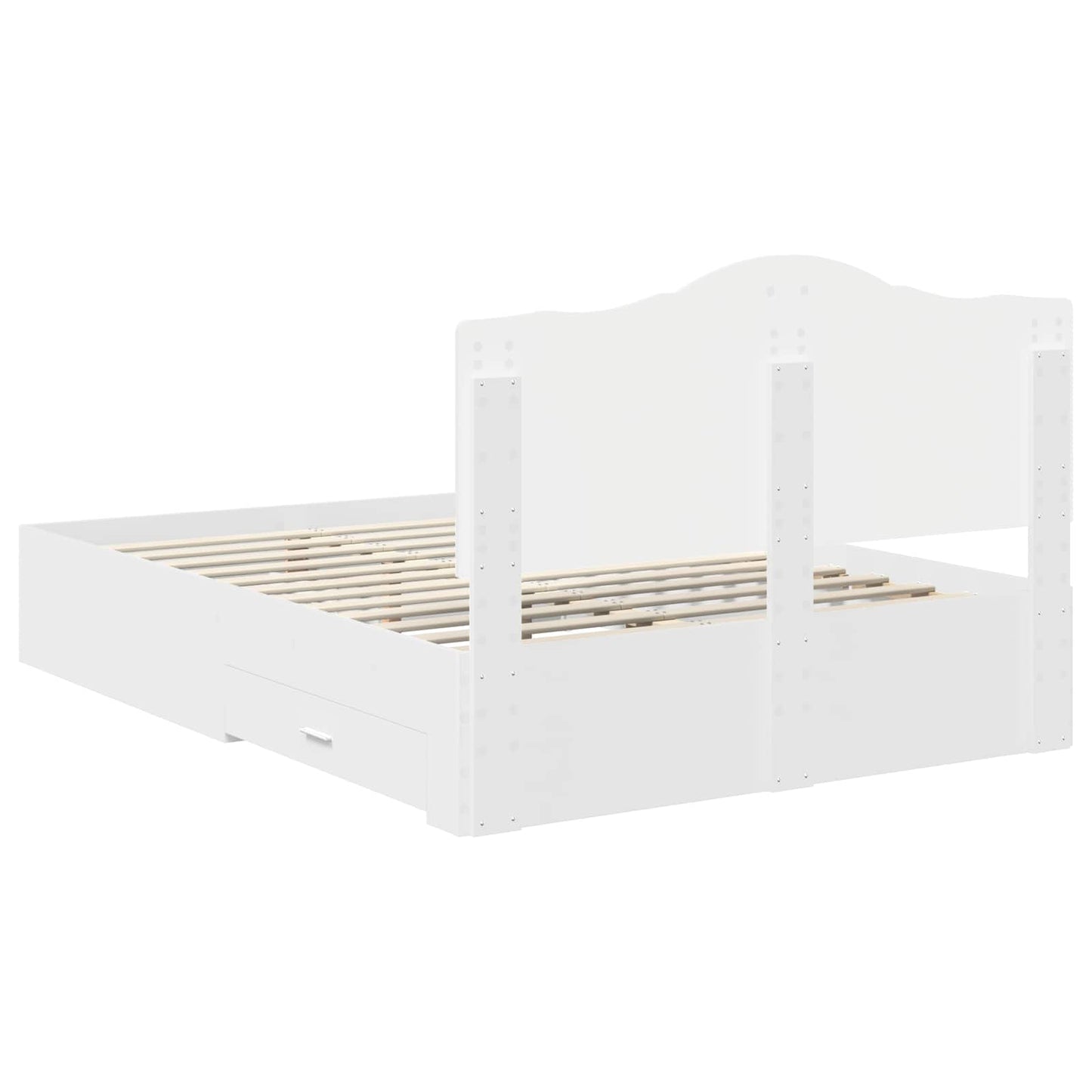 Bed Frame with Headboard White 140 x 200 cm Engineered Wood