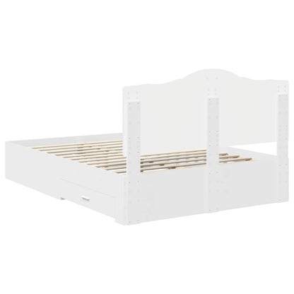 Bed Frame with Headboard White 140 x 200 cm Engineered Wood