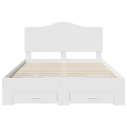 Bed Frame with Headboard White 140 x 200 cm Engineered Wood