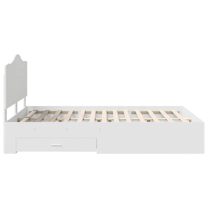 Bed Frame with Headboard White 140 x 200 cm Engineered Wood
