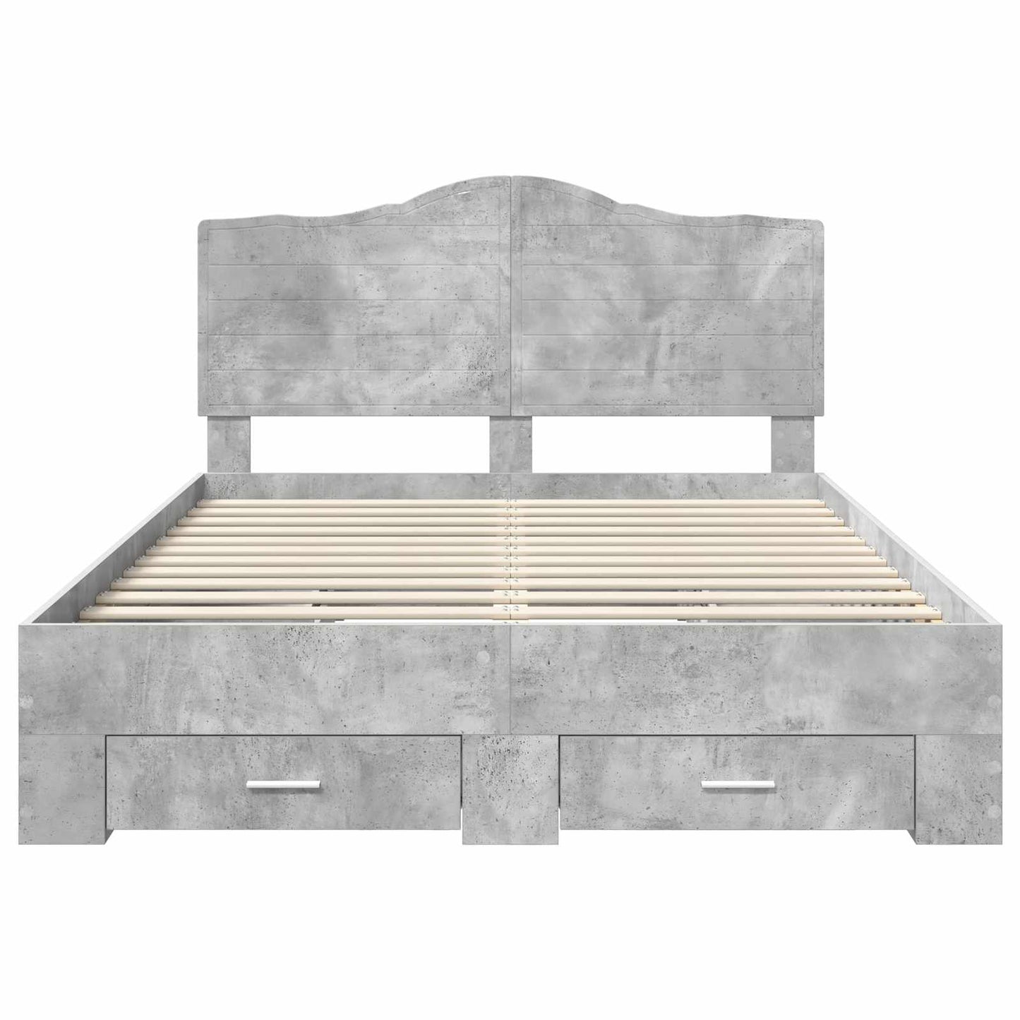 Bed Frame Concrete Grey 140 x 200 cm Engineered Wood