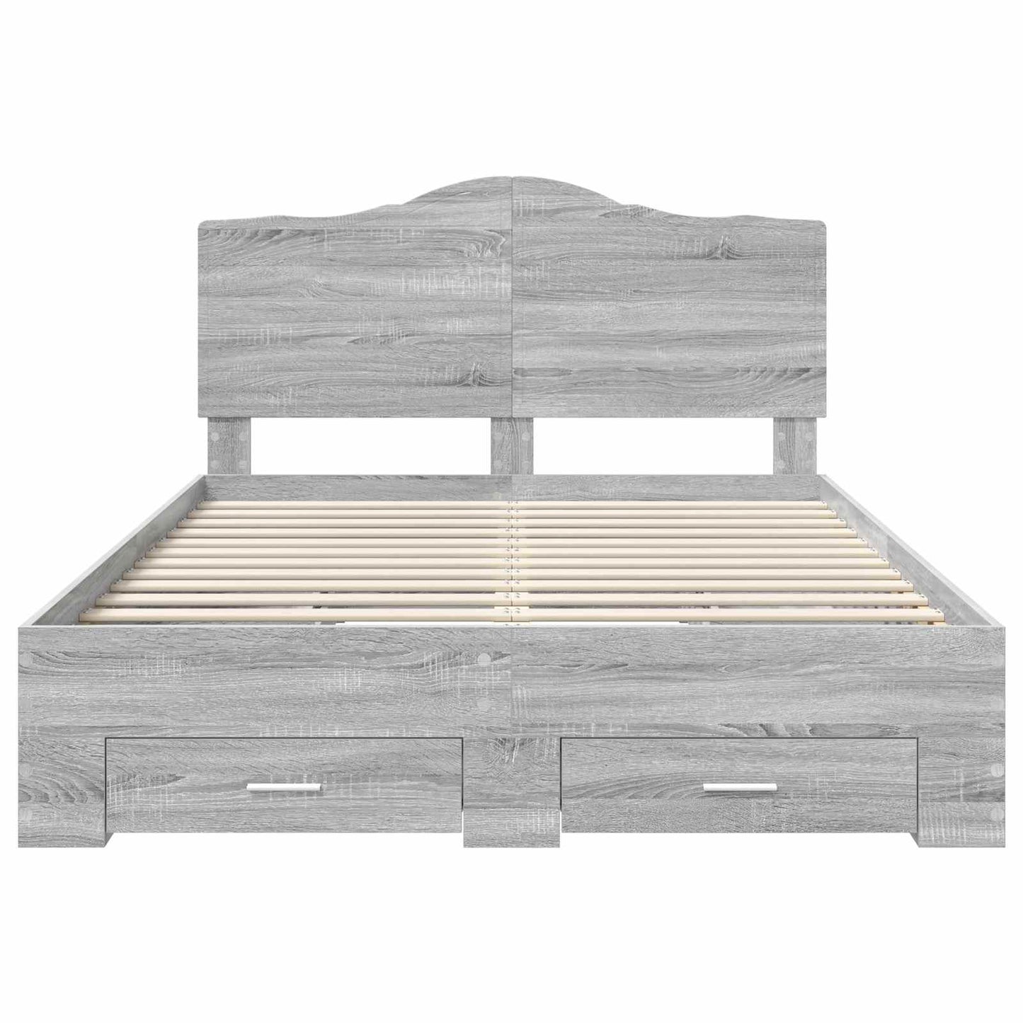 Bed Frame with Drawer Grey Sonoma 140 x 200 cm Engineered Wood