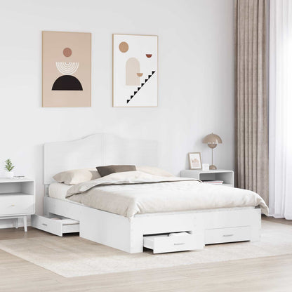 Bed Frame with Headboard White 140 x 190 cm Engineered Wood