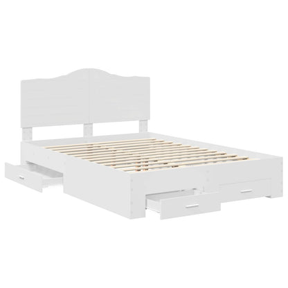Bed Frame with Headboard White 140 x 190 cm Engineered Wood