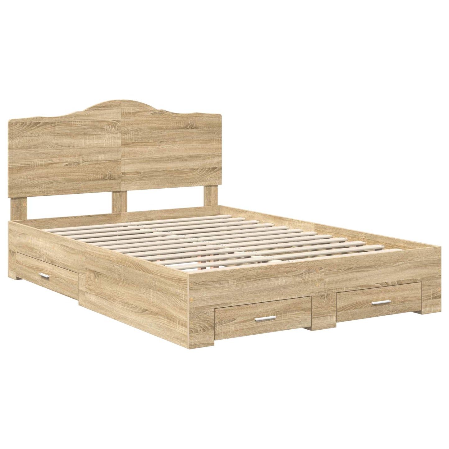 Bed Frame with Drawer Sonoma Oak 140 x 190 cm Engineered Wood