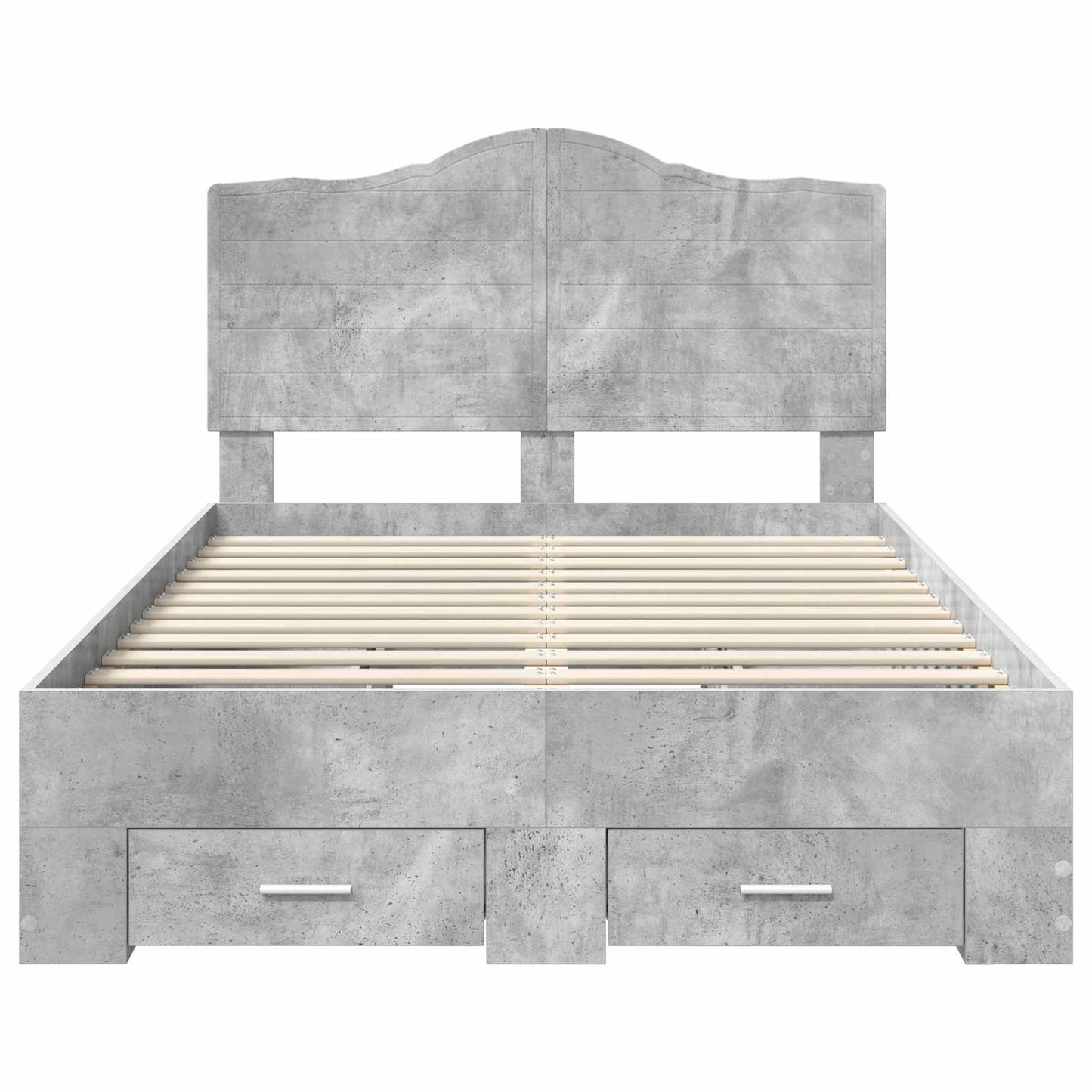 Bed Frame Concrete Grey 135 x 190 cm Engineered Wood