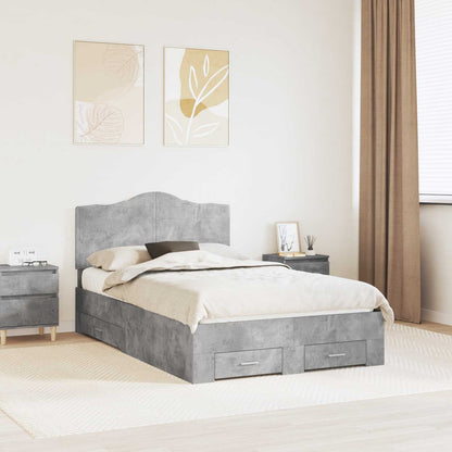 Bed Frame Concrete Grey 120 x 200 cm Engineered Wood