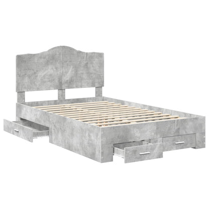 Bed Frame Concrete Grey 120 x 200 cm Engineered Wood